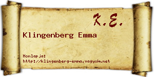 Klingenberg Emma névjegykártya